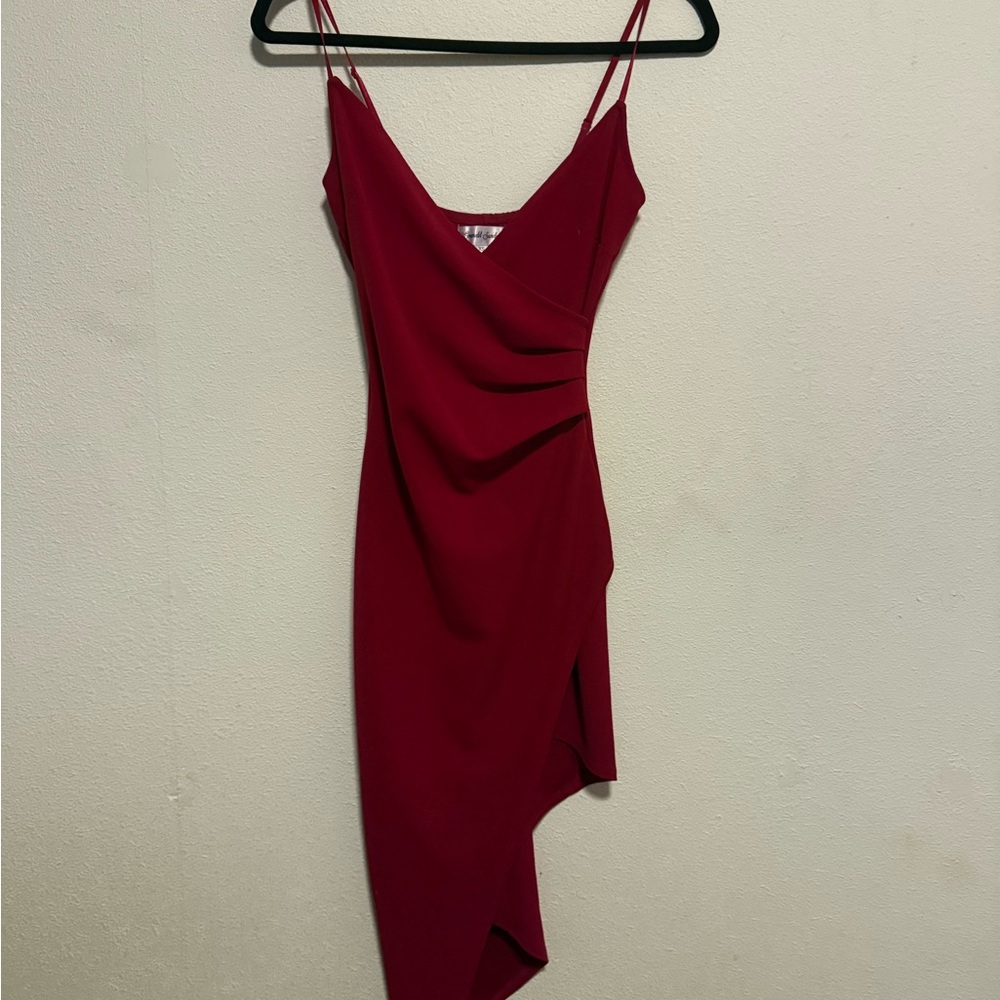 Emerald Sundae Asymmetrical Red Dress